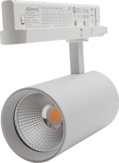 Ledlife 29W 3 faset dimbar RA90 skinnespot 140 lm/W 38 grader hvit Dimbar : Dimbar Farge på huset : Hvit Kulør : Varm Spredning : 38°
