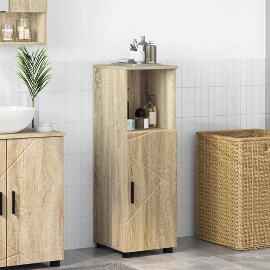  Baderomsskap Sonoma eik 30 x 35 x 95 cm Konstruert tre & Metall