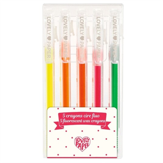 Djeco Lovely Paper 5 Fluorescerende Voksstifter