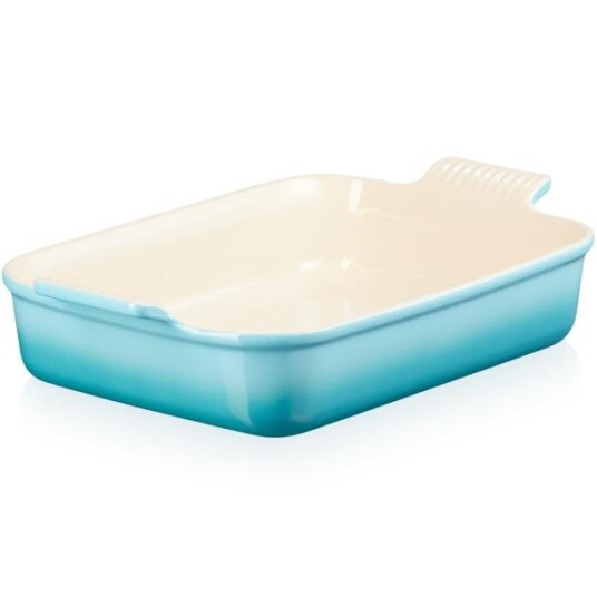 Le Creuset Heritage rektangulært fat 32x24 cm caribbean