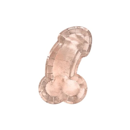 PartyDeco Papptallerken Same Penis Forever Roségull - 6-pakning