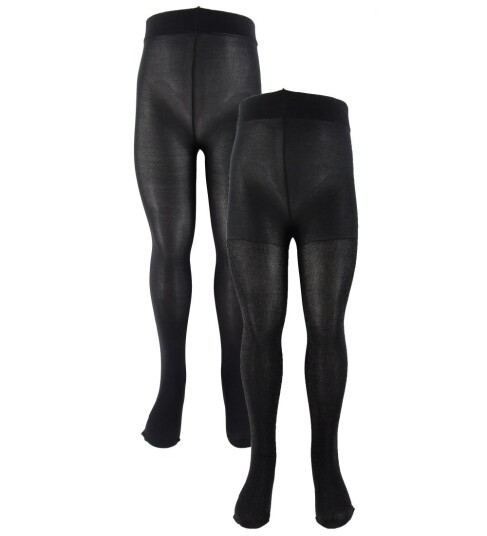 The New 2-Pack Tights Glitter/Solid Noos Black 98/104