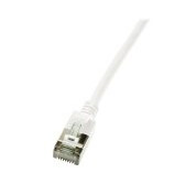 LogiLink Ultraflex SlimLine - Koblingskabel - RJ-45 (hann) til RJ-45 (hann) - 0.5 m - 3.8 mm - shielded PIMF - CAT 6a - med støvel, halogenfri, formstøpt - hvit, RAL 9010