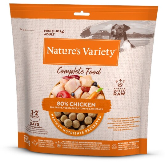 Nature’S Variety Nature'S Variety Frysetørket Komplettfôr Til Hunder Mini Kylling (2 X 120 G) Nature’S Variety Nature'S Variety Frysetørket Komplettfôr Til Hunder Mini Kylling (2 X 120 G)