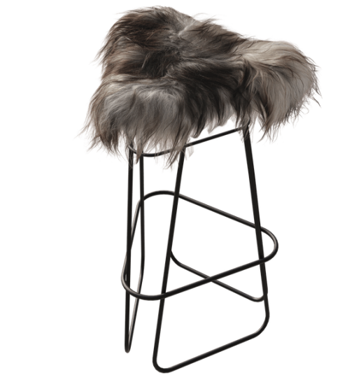 Cuero Iceland Barstol 82 cm Sort / Wild Grey