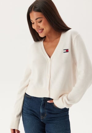 TOMMY JEANS Tjw Essential Badge Cardigan YBH Ancient White L TOMMY JEANS Tjw Essential Badge Cardigan YBH Ancient White L