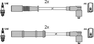Tennplugg kabelsett HITACHI 134972 Tennplugg kabelsett HITACHI 134972