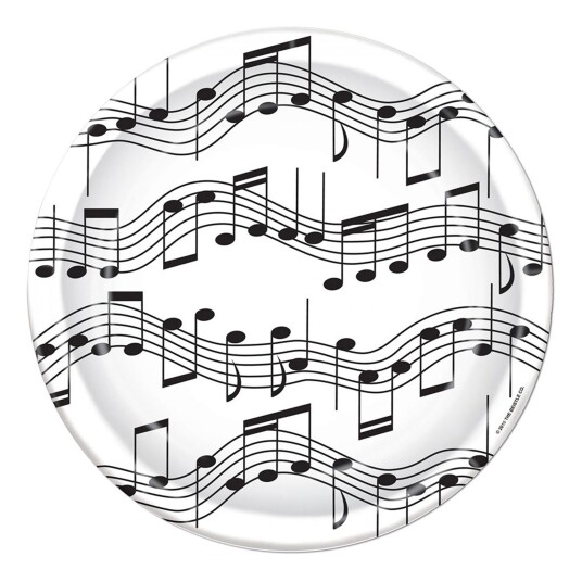 360 Degrees Ltd Papptallerkener Musikknoter - 8-pakning