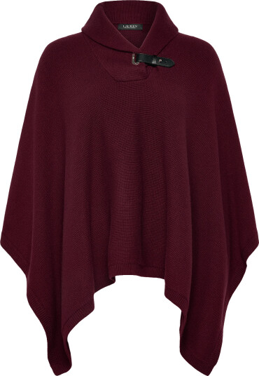 Lauren Ralph Lauren | Buckle Trim Wool Blend Sweater Poncho | XXS/XS