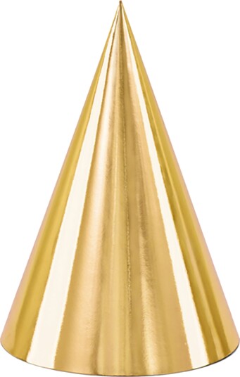 Partydeco Partyhatter Gull 6-pakning CZAP6-019M