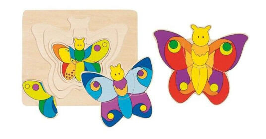 Goki Wooden 3-layer Puzzle Butterfly Tre
