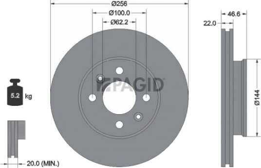 PAGID 54647NC Bremseskive