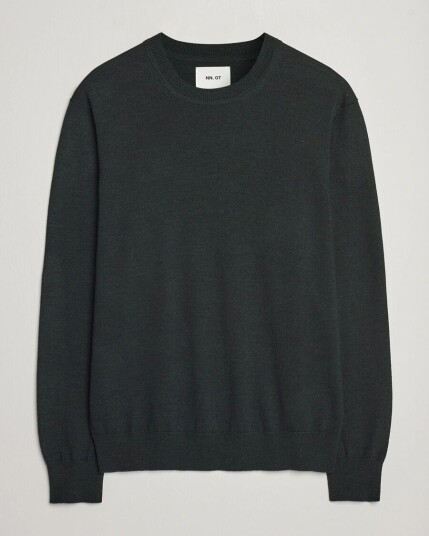 Nn07 Ted Merino Crew Neck Pullover Dark Army