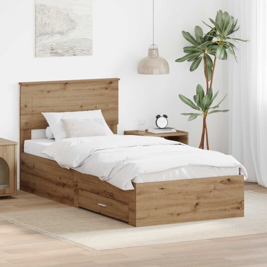  Sengestamme med skuff Artisan Eik 90 x 190 cm Konstruert tre