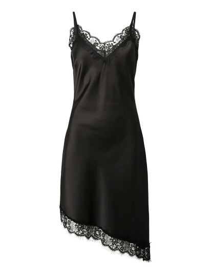 Pieces Pcnomi Strap Satin Lace Dress Wvn D2D Black S Pieces Pcnomi Strap Satin Lace Dress Wvn D2D Black S