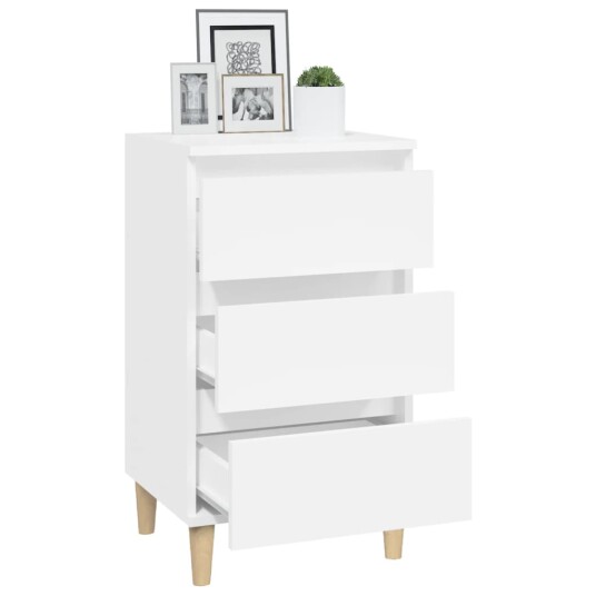 vidaXL Nattbord hvit 40x35x70 cm konstruert tre