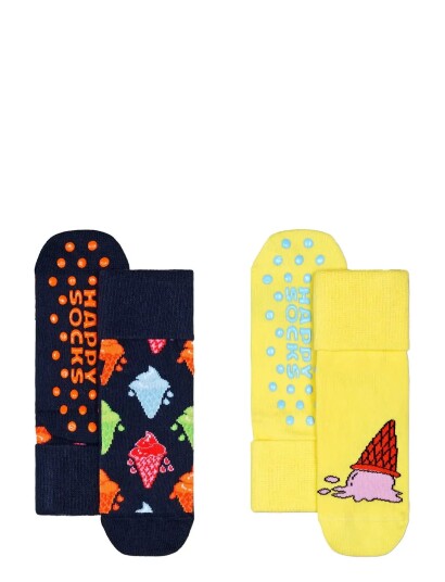 Happy Socks Kids 2 Pack Ice Cream Anti Slip Socks Multi/patterned 6 12M Happy Socks Kids 2 Pack Ice Cream Anti Slip Socks Multi/patterned 6 12M