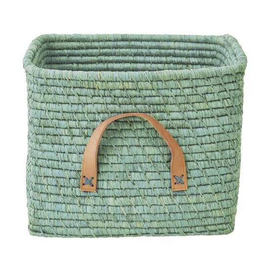 Rice raffia oppbevaringskurv Mint