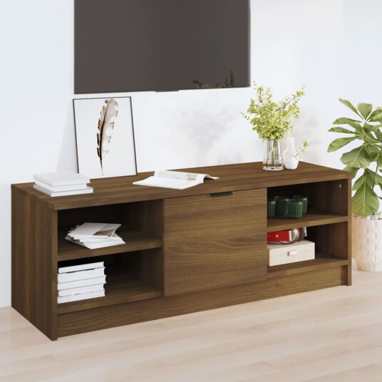 vidaXL TV-benk brun eik 102x35,5x36,5 cm konstruert tre