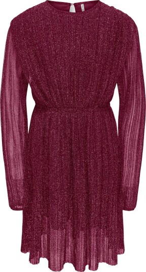 Kids Only Kjole - KogGlam - Rumba Rød/Sølv Lurex - Kids Only - 5-6 år (110-116) - Kjole Bordeaux