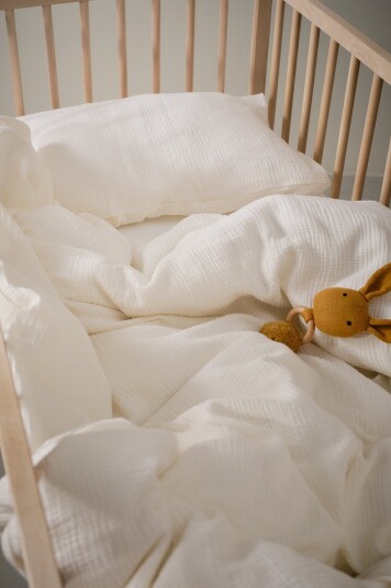 Jotex Dynetrekksett i Musselin Barneseng Naturhvit AMILIA 21461630382