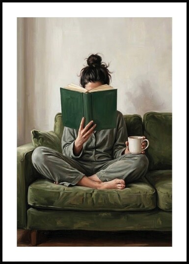 Emerald Green Woman Reading Plakat Plakat / 50x70cm Emerald Green Woman Reading Plakat Plakat / 50x70cm