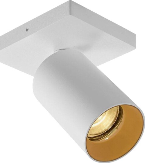 OZ K1 taklampe med 1 spott og reflektor Hvit / Gull