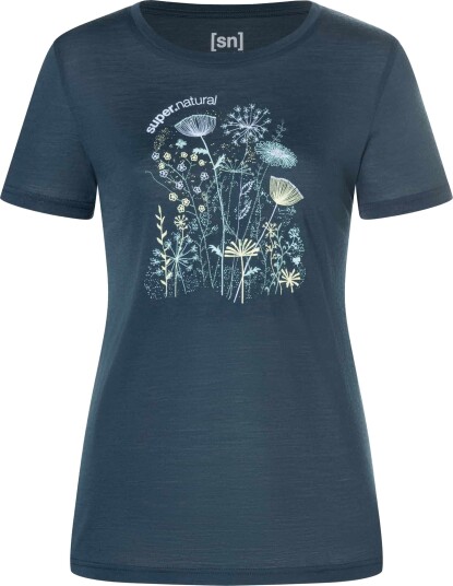 super.natural Women"s Rock Flowers Tee Blueberry/various S super.natural Women"s Rock Flowers Tee Blueberry/various S