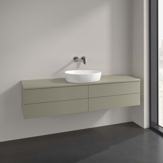 Villeroy & Boch  Antao Servantskap med 4 skuffer 160x50x36 cm m/lys Steingrå Matt