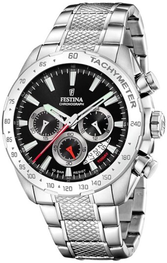 Festina Herreklokke F20668 4 Timeless Sort/Stål Ø44.5 mm Festina Herreklokke F20668 4 Timeless Sort/Stål Ø44.5 mm