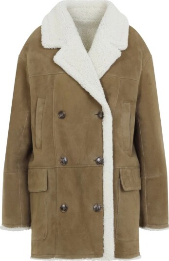 Yves Salomon Dame Frakker Beige S,