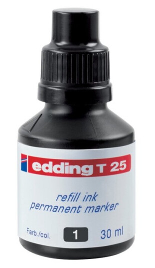 Edding T 25 - Blekk - Permanent - Svart - 30 Ml