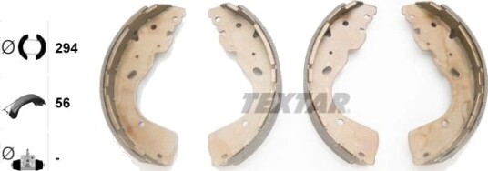 Bremsesko sett TEXTAR 91081800 Bremsesko sett TEXTAR 91081800