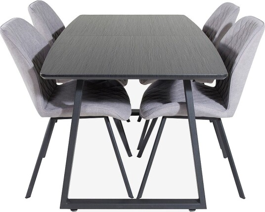 Venture Home Spisegruppe Inca med 4 stk spisestoler Gemma Svart Venture Home Spisegruppe Inca med 4 stk spisestoler Gemma Svart