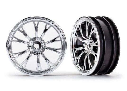Traxxas 9472R Wheels Front Chrome2 Drag Slash