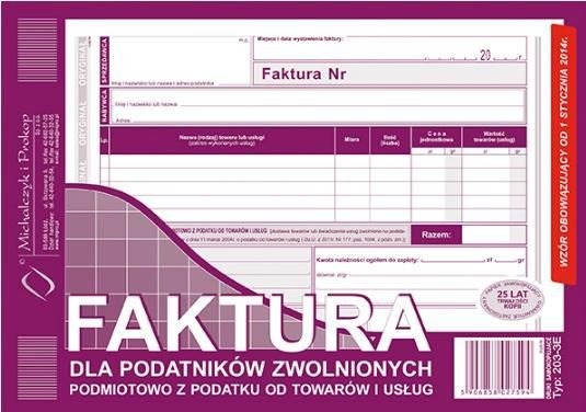 Michalczyk &Amp Prokop Faktura A5 2Skl.Zwol.Vat 203 3E Poz. Druk 203 3E