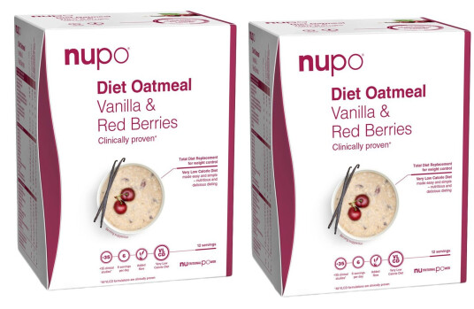 Nupo 2 x Diet Oatmeal Vanilla Red Berries 12 Portioner