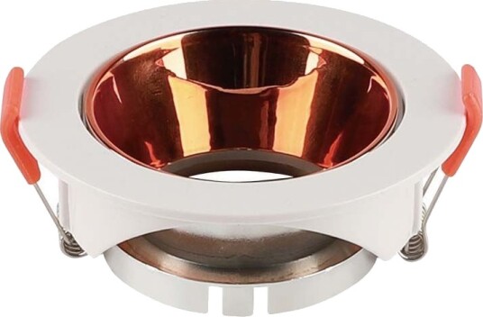 V Tac GU10 innfellingsspot Rund hvit med rose gold reflektor IP20 hull: Ø7,2 cm mål: Ø8,5 cm
