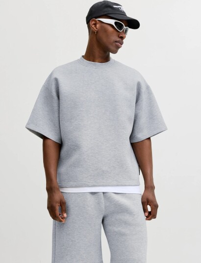 Jack & Jones Jcobiarritz Scuba Sweat Ss Styd Ss26   Grey   M