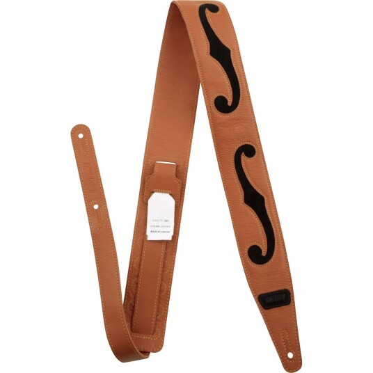 Gretsch F-Holes Lærreim Oransje Og Svart 3"