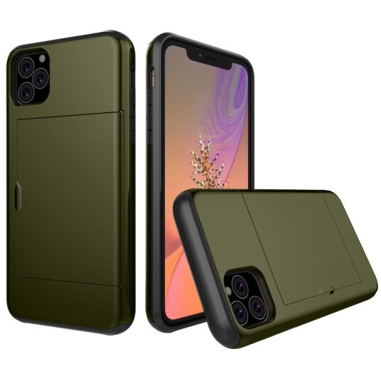 INCOVER iPhone 11 Pro Hard Plast Deksel m. Kredittkortlomme - Mørk Grønn INCOVER iPhone 11 Pro Hard Plast Deksel m. Kredittkortlomme - Mørk Grønn
