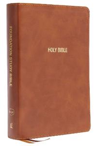 Nkjv, Foundation Study Bible, Large Print, Leathersoft, Brown, Red Letter, Comfort Print Av Thomas Nelson