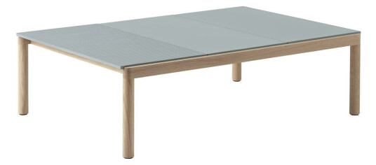 Muuto Couple 2 Plain-1 Wavy salongbord 120 x 84 x 35 cm Pale blue-oak