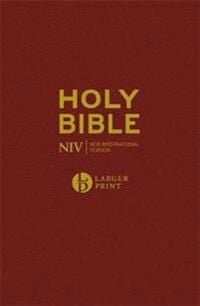 Niv Larger Print Burgundy Hardback Bible Av New International Version