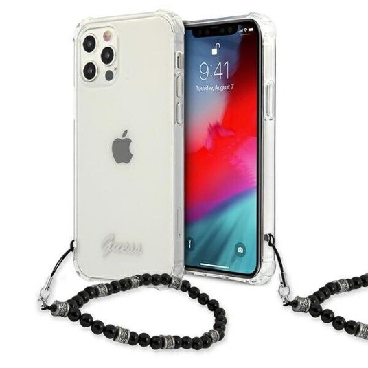 Guess Case For Iphone 12 / 12 Pro 6,1&Amp Amp Quot  Guhcp12mkpsbk Transparent Hard Case Black Pearl