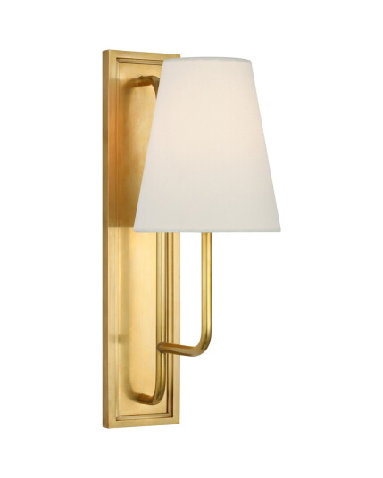 Visual Comfort Rui Sconce Antique Brass/Linen Shade