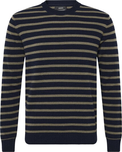 Mads Nørgaard Super Wool Karsten Stripe Knit SKY CAPTAIN/OVERLAND TREK L Mads Nørgaard Super Wool Karsten Stripe Knit SKY CAPTAIN/OVERLAND TREK L