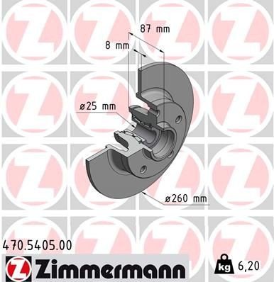 Bremseskive ZIMMERMANN 470.5405.00