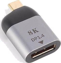 NÖRDIC USB C til DisplayPort Adapter 8K i 60Hz 32.4Gbps Støtte for 3D og HDCP 1.4 og 2.2 Aluminium Space Gray NÖRDIC USB C til DisplayPort Adapter 8K i 60Hz 32.4Gbps Støtte for 3D og HDCP 1.4 og 2.2 Aluminium Space Gray