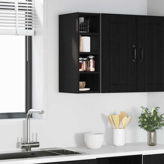 Hengende skap Riga Svart eik 20 x 29,5 x 60 cm Konstruert tre